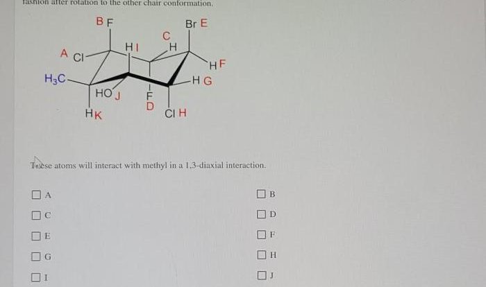 For the substituted cyclohexane compound